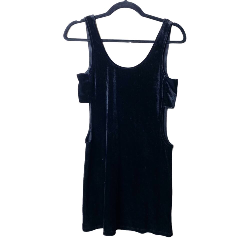 Nasty Gal Black Velvet Cut Out Sides Bodycon Cocktail Mini Dress Size Small